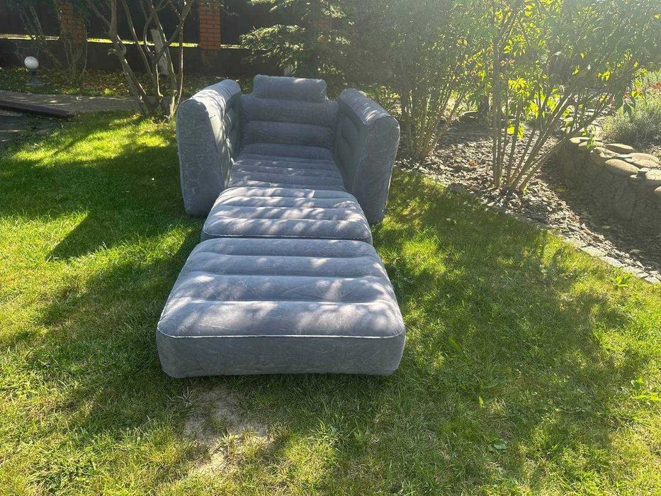 ℹ️ Кресло надувное раскладное велюр. Крісло. Ліжко. Кровать надувная