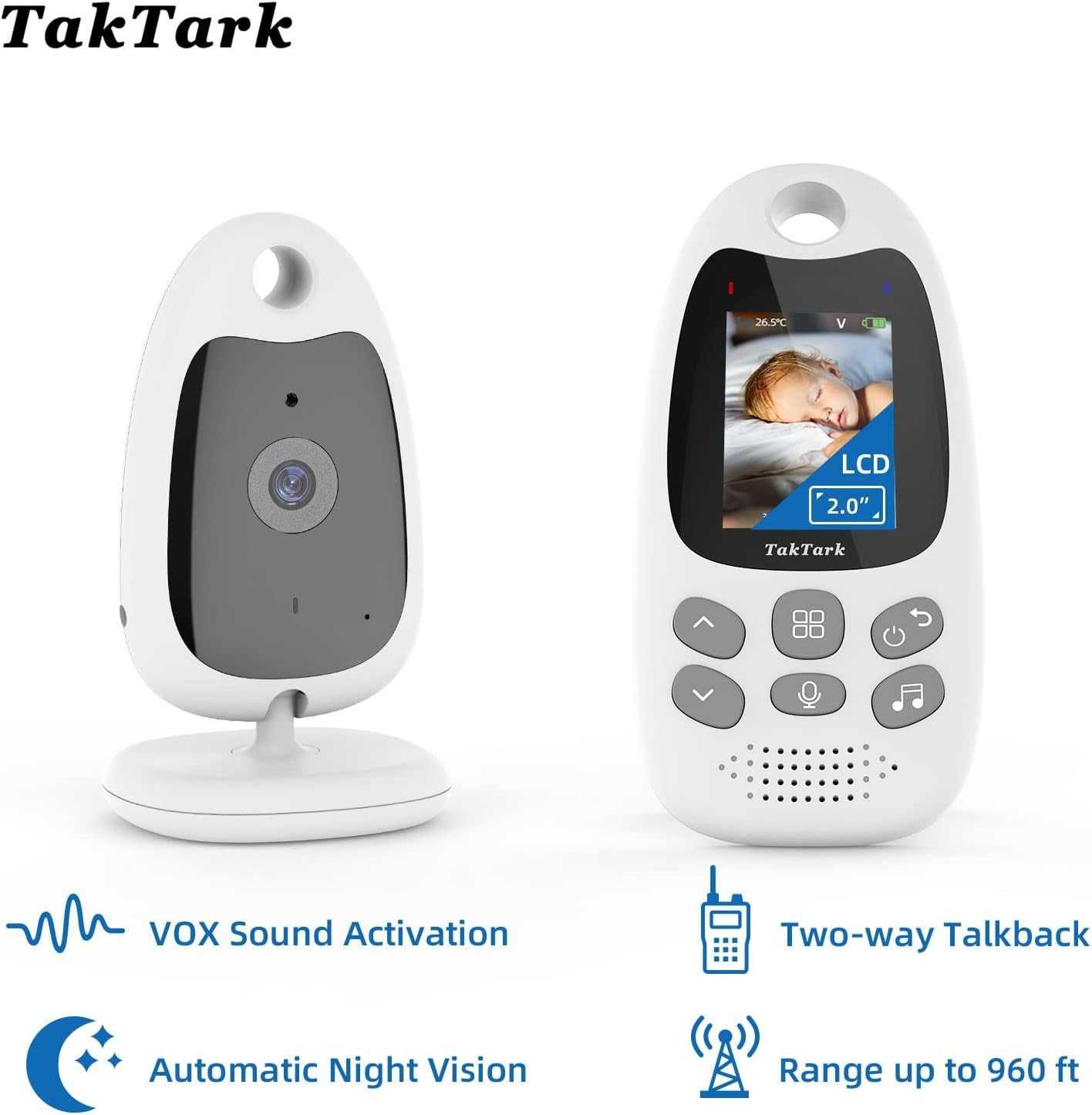 TAKTARK Babyfon Kamera Monitor 2