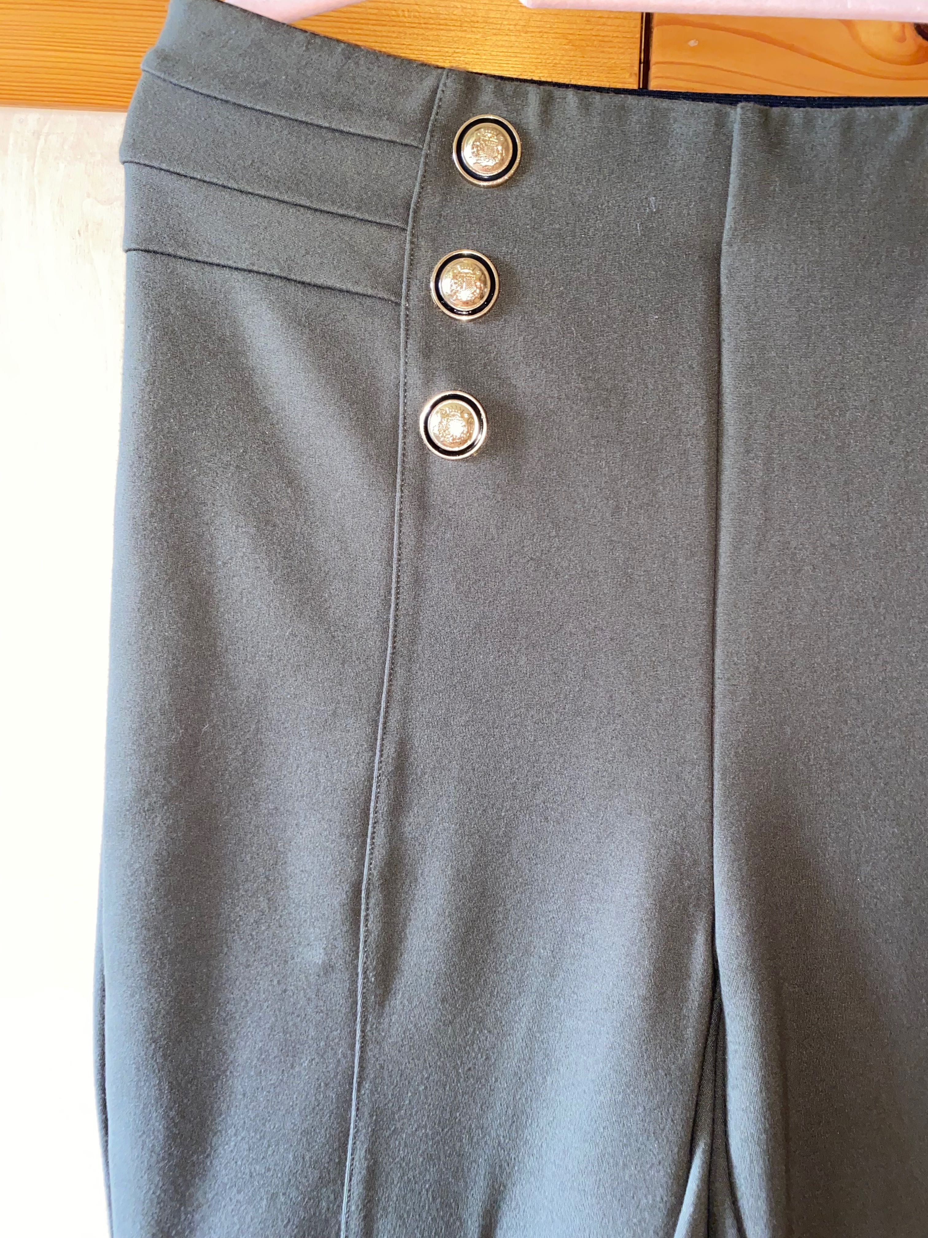 Legginsowe spodnie Zara – ciemna zieleń