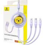 BASEUS kabel zwijany 3w1 USB A do Micro USB / Lightning / Typ C 3.5A