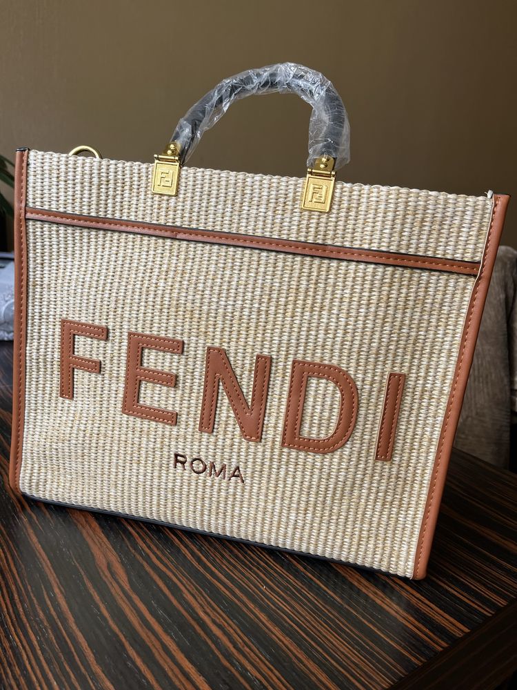 Fendi torebka damska słomkowa