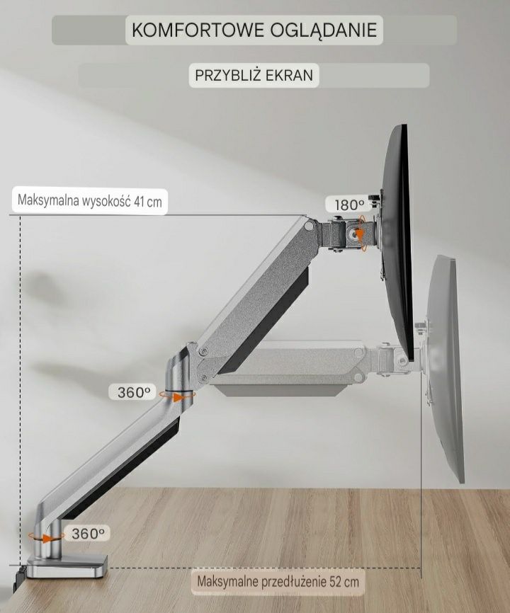 Uchwyt stojak do monitora 13-32" max 8 kg aluminiowy