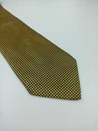 Roxy granatowy złoty żółty jedwabny krawat maj124