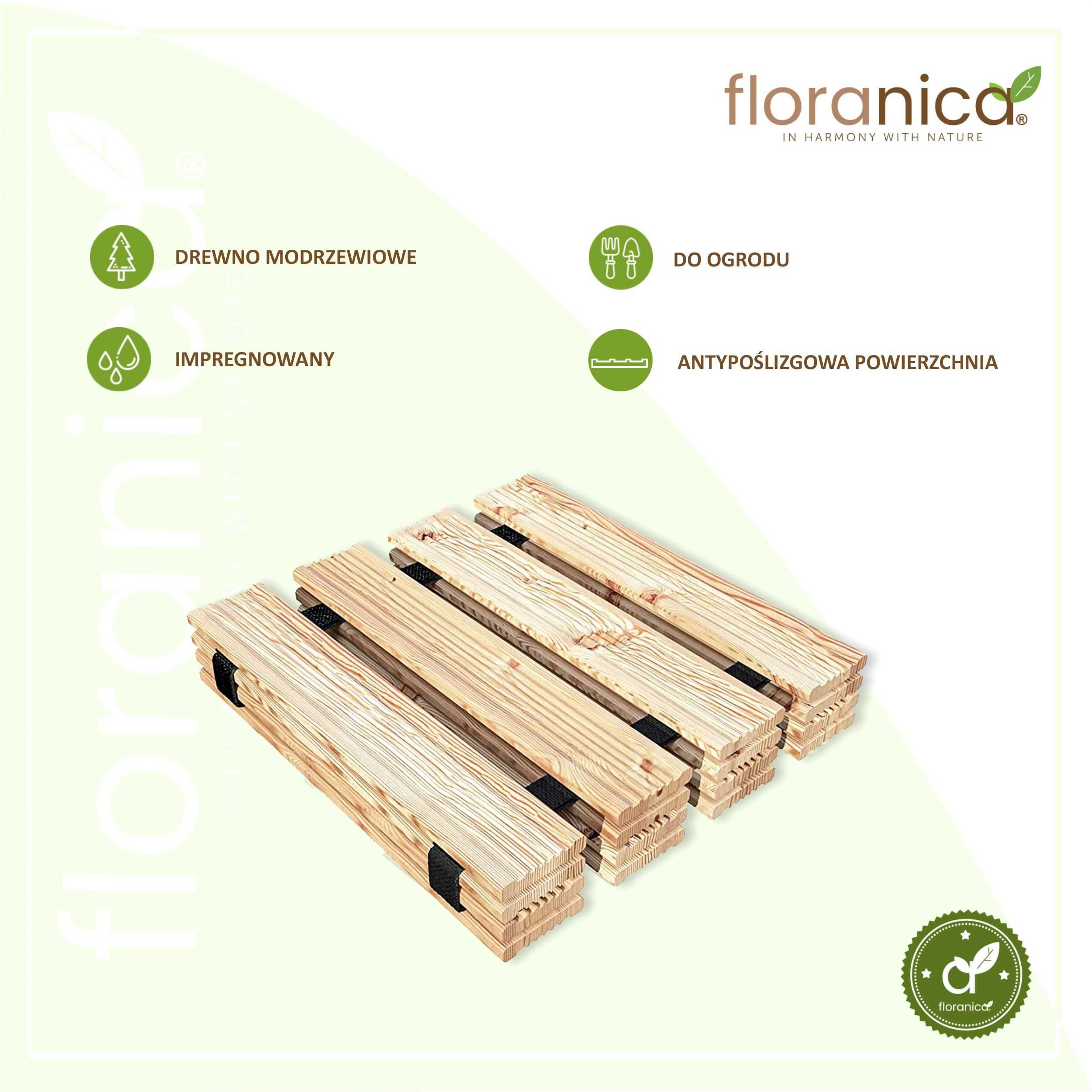 Rollweg. Rozwijana ścieżka ogrodowa. Modrzew. Floranica. Producent