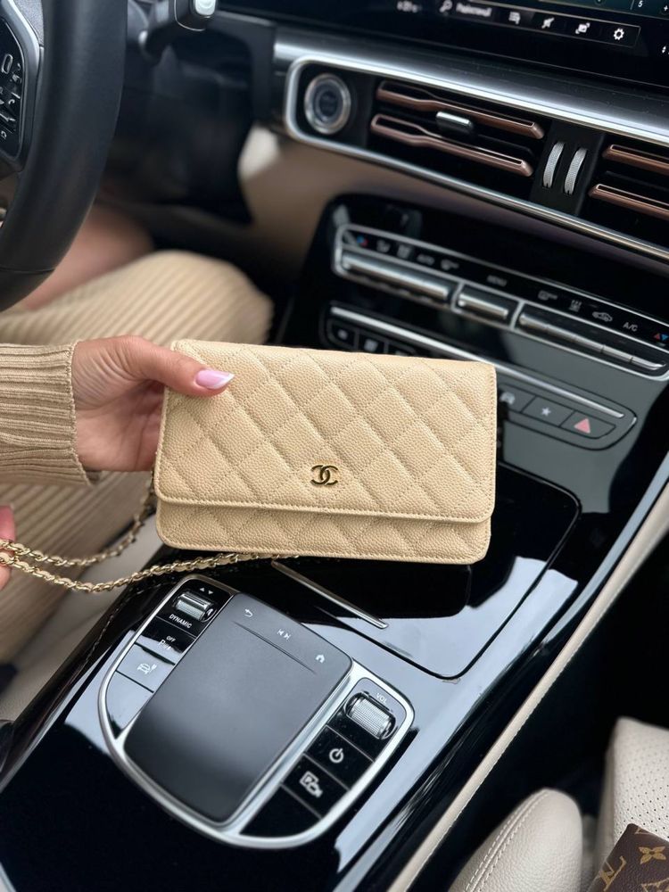 Сумка Chanel woc шкіра ікра повна комплектація бежева