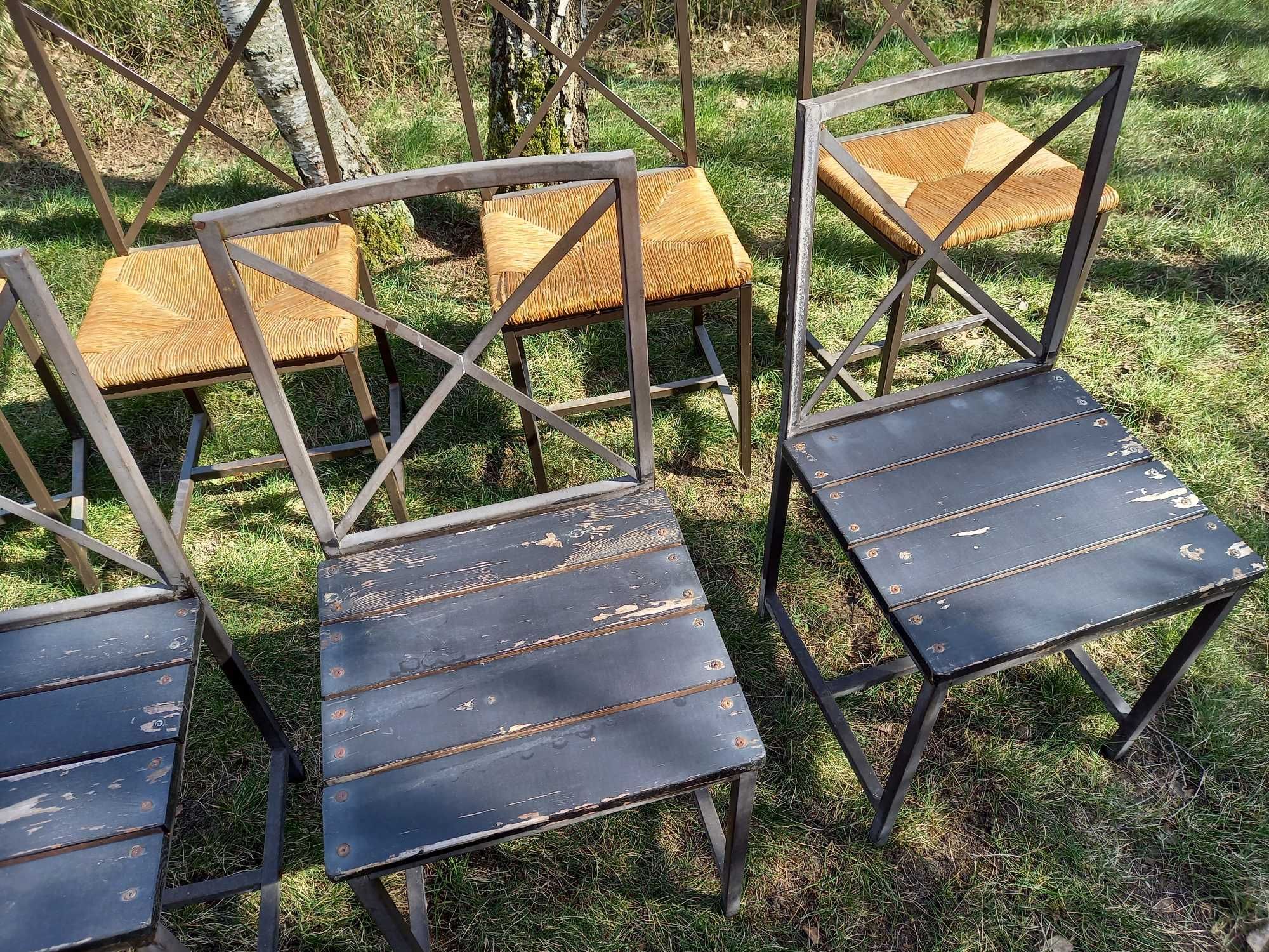 Krzesła stalowe IKEA Bardzo SOLIDNE Dom Knajpa komplet 7 sztuk