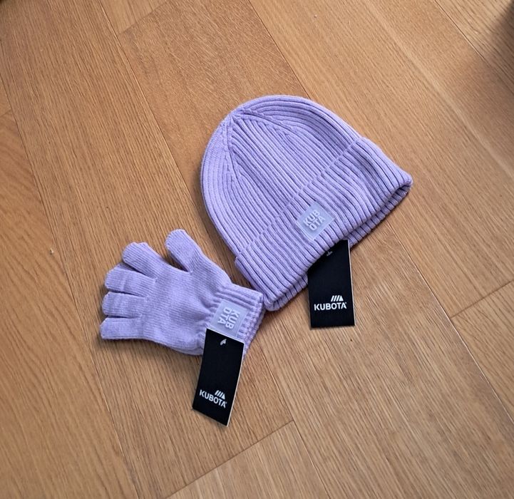 Kubota zestaw czapka + rękawiczki damskie fioletowa Nowe