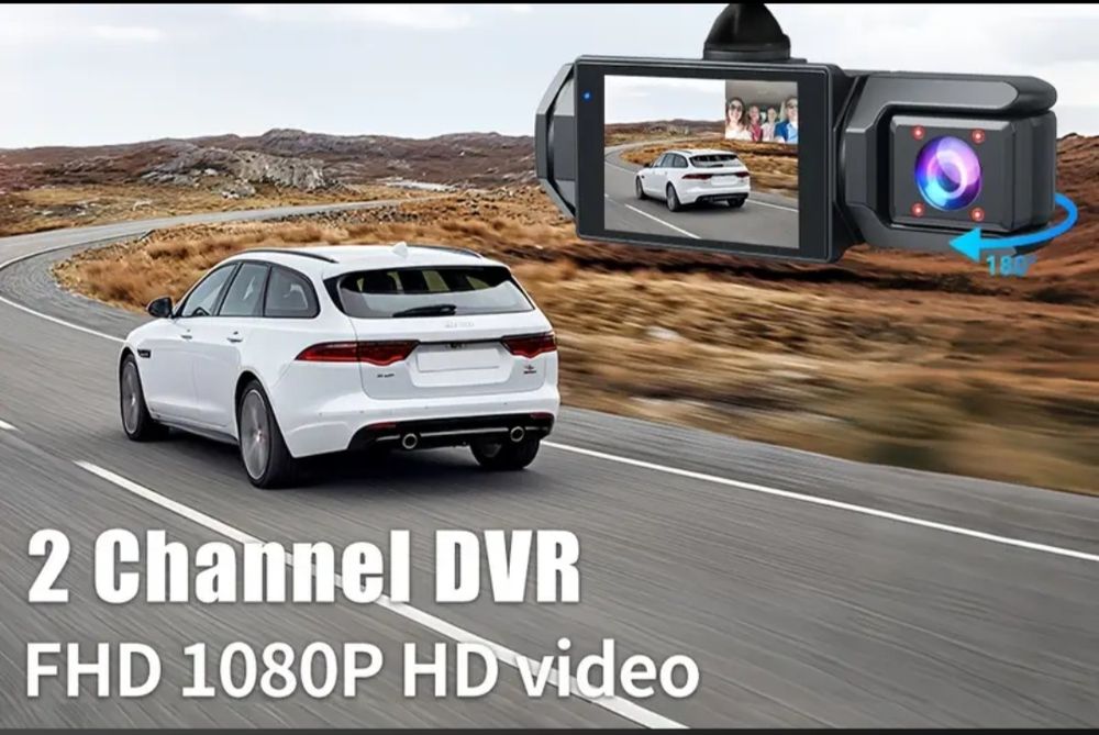 Видеорегистратор с двойной записью 1080P с WiFi, G-сенсором сд 32 гб