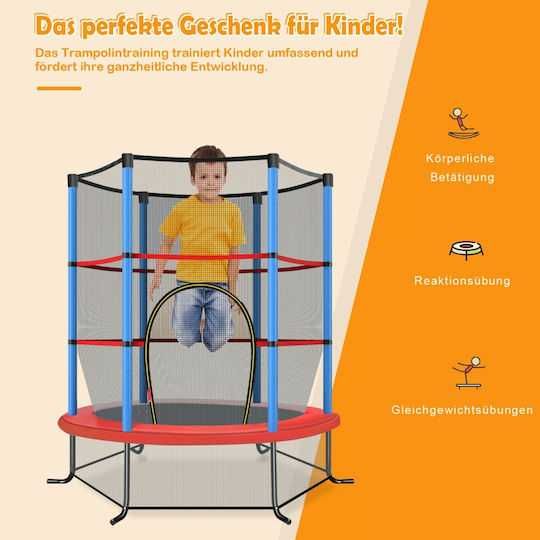 Trampolina dla dzieci z siatką i klapą 165 x 165 x 161 cm