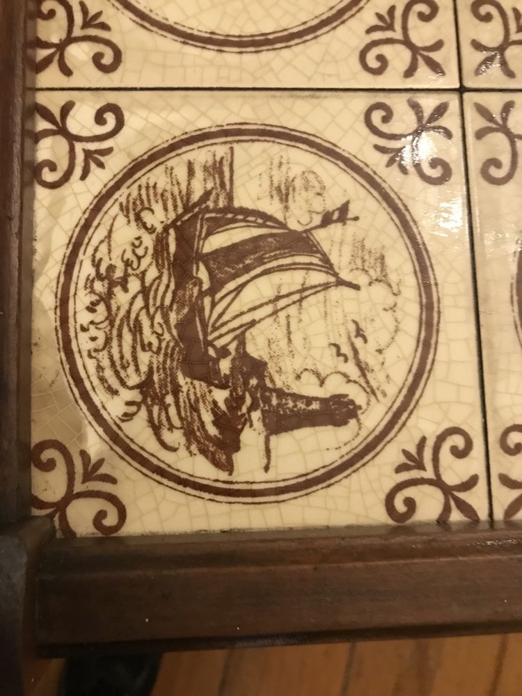 Stary drewniany barek PRL na kolkach , stolik