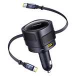Ładowarka samochodowa Baseus Enjoyment Max 90W 2 x kabel USB-C + USB-A
