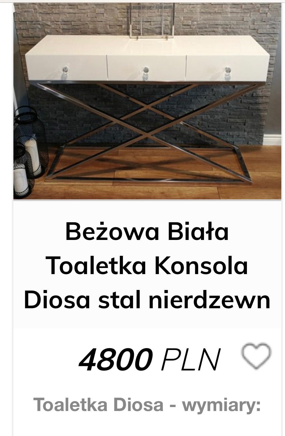 Zestaw toaletka Diosa i 2 x stolik nocny, Acero