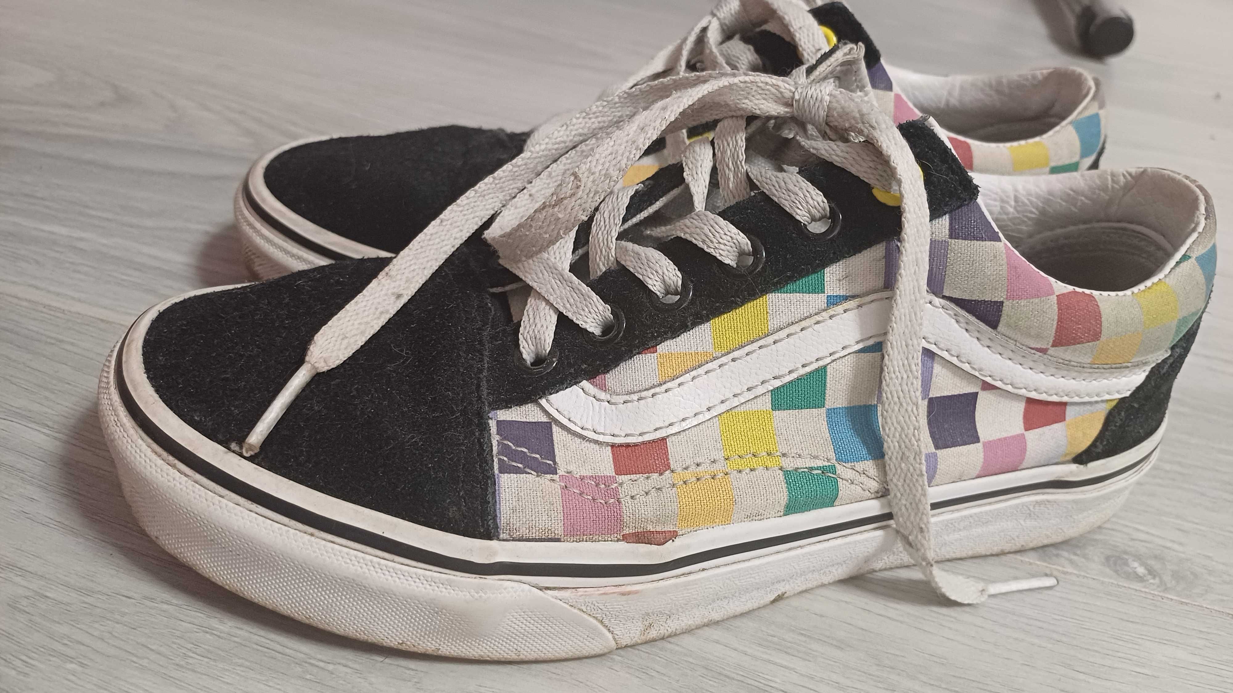 Кеди Vans old skool Rainbow Checkerboard Multi-Colored Lace-Up