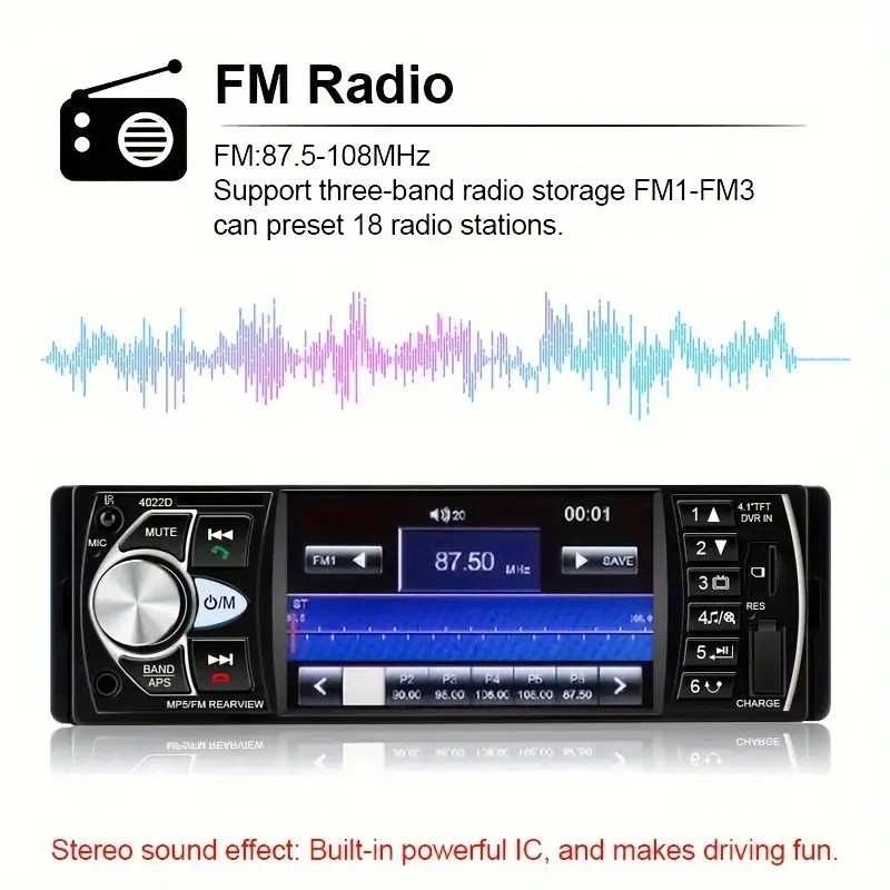 radio  tátil Multimídia Vídeo USB/AUX/FM comando universal