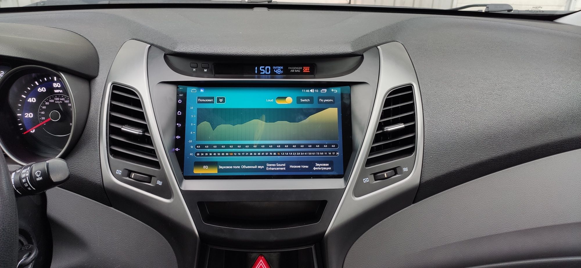 Магнитола Hyundai Elantra, QLED, 4G, процессор 8 ядер + CarPlay 4GB.