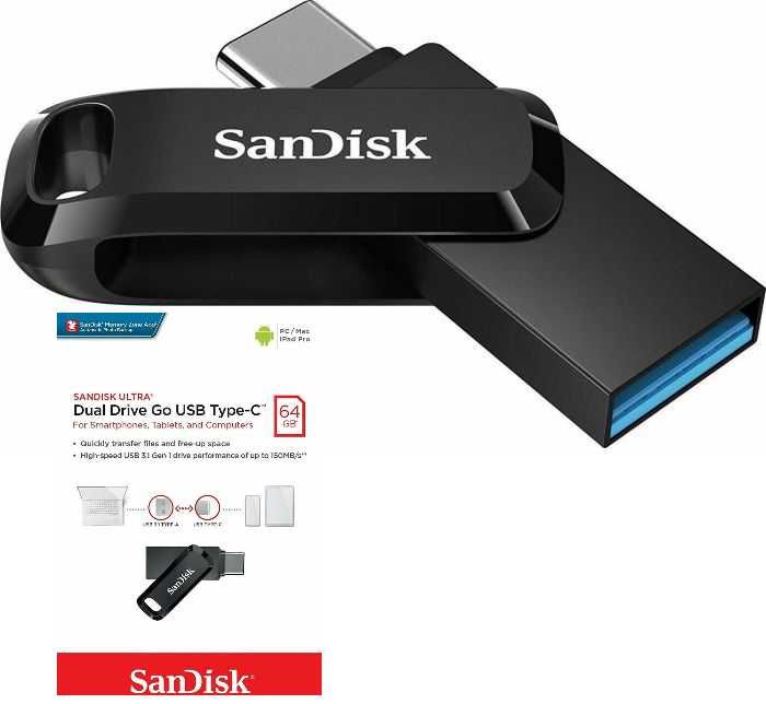 Pendrive SanDisk Dual Drive Go USB Type-C smartfon tablet komputer