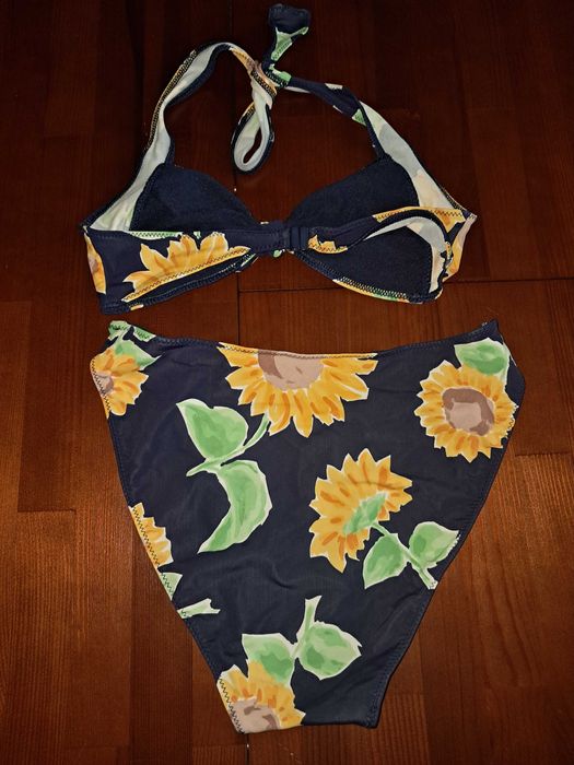 Granatowy dwuczęściowy strój kąpielowy rozm. S