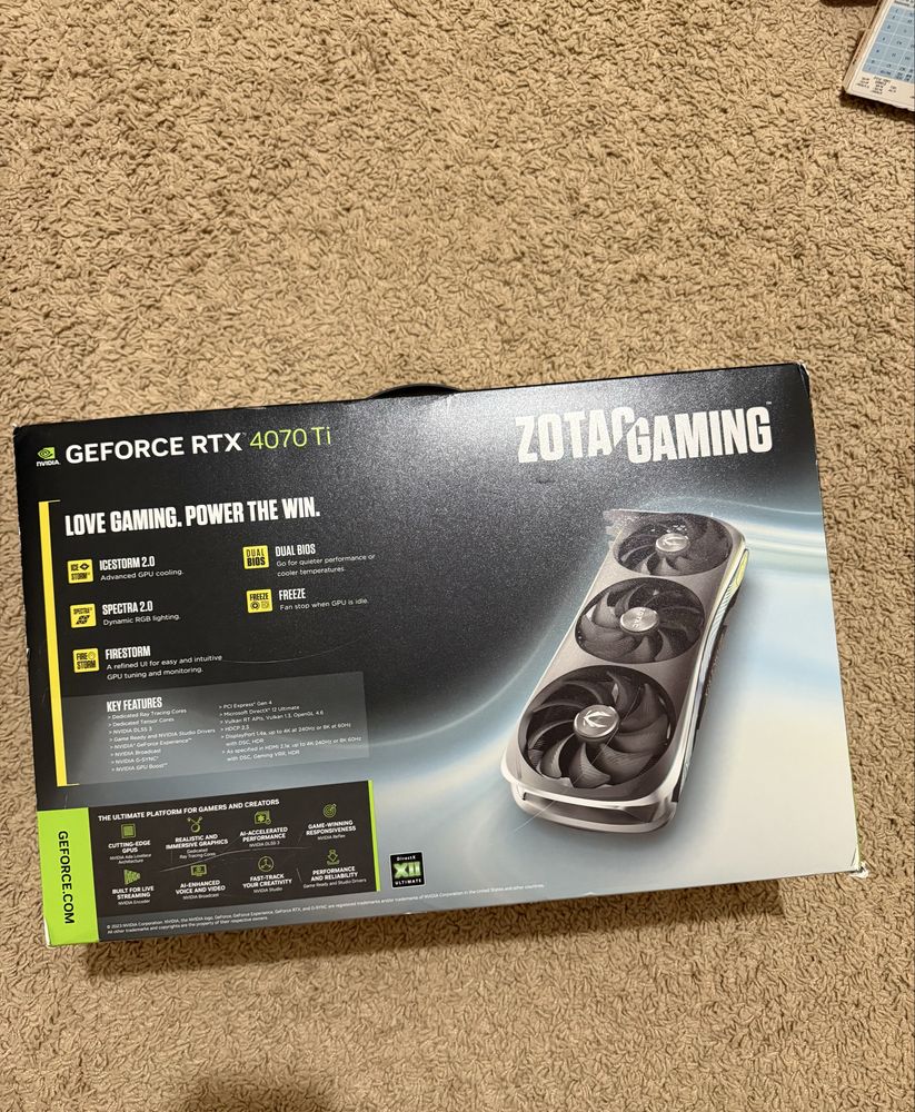 Відеокарта Zotac gaming  GeForce RTX 4070 Ti AMP Extreme AIRO
