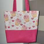 Torba handmade bawełna shopperka na zakupy siatka babeczki