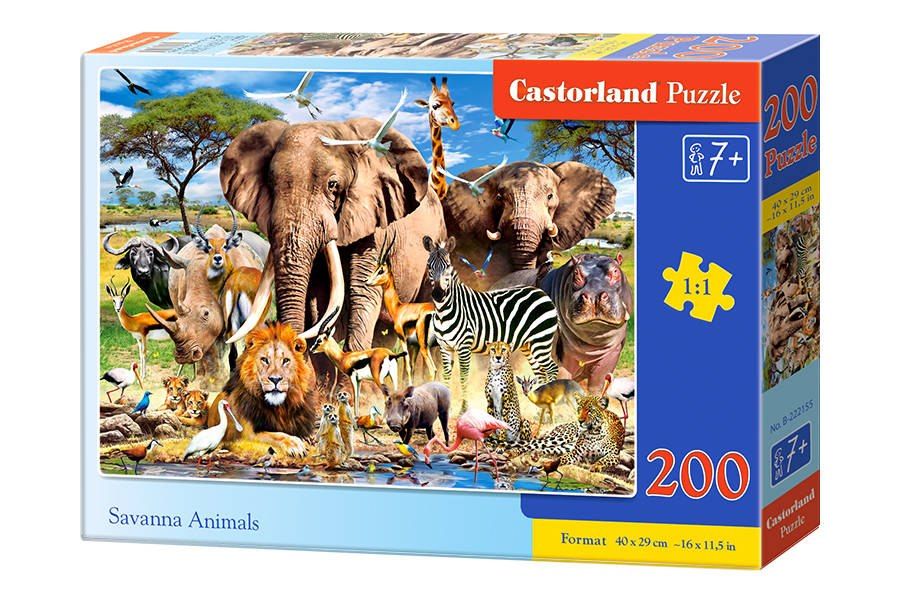 Puzzle dla dzieci bajkowe bajki  200 el. Savanna Animals