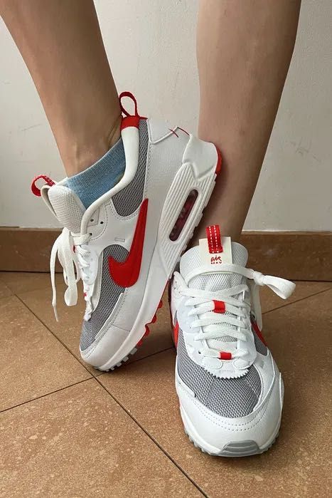 WMNS air max 90 futura nike - Sneakersy niskie 41 pomarańczowy biały