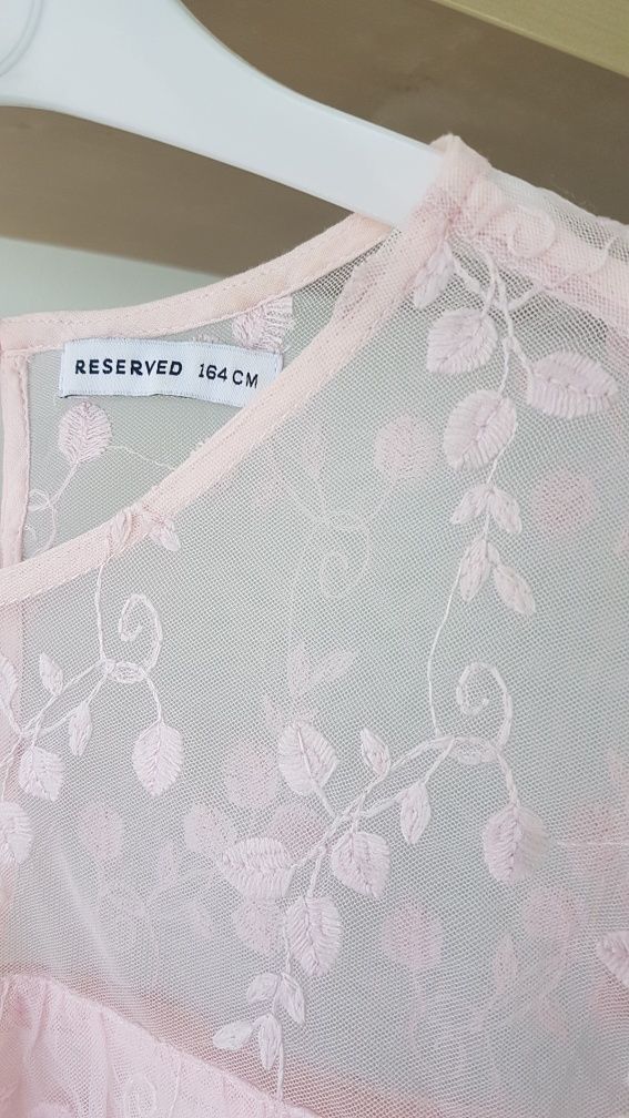 Bluzka wizytowa reserved rekids dla dziewczynki różowa  koronka