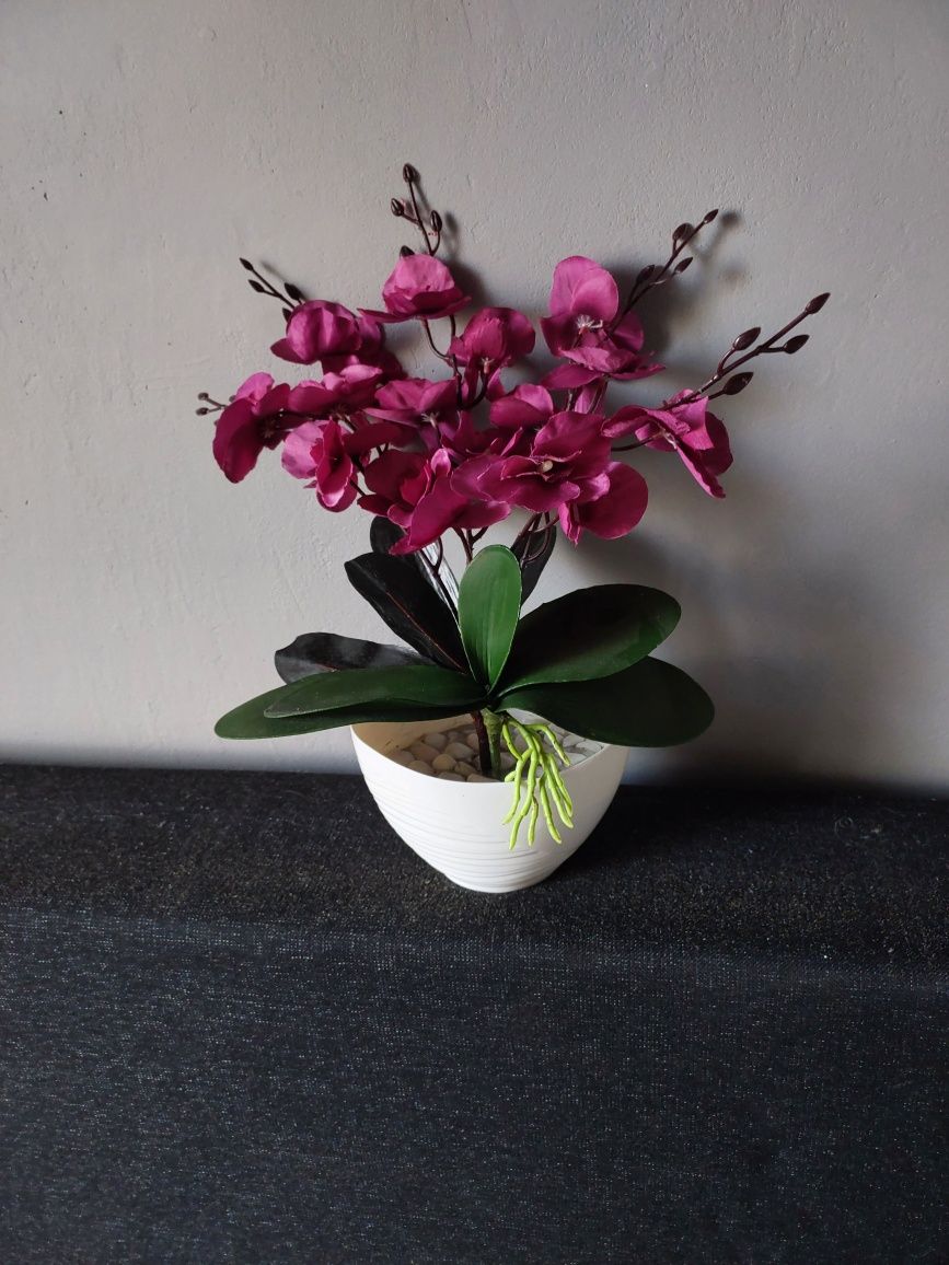 Nowy duży różowy storczyk pięcio-pędowy orchidea kwiaty sztuczne