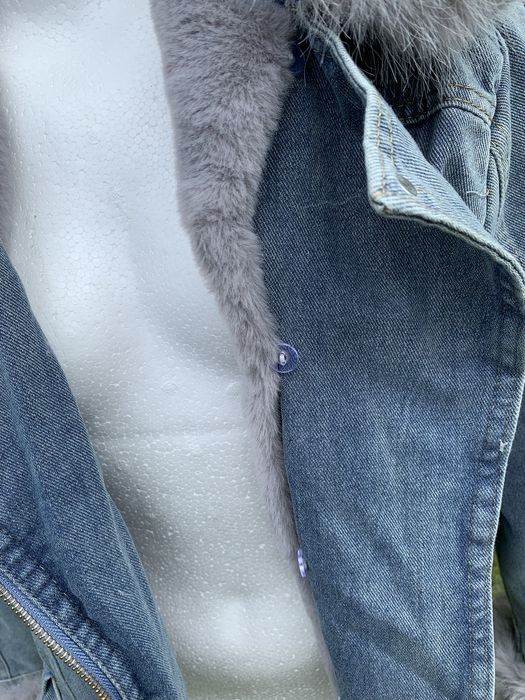 Kurtka dżinsowa ramoneska z futerkiem.