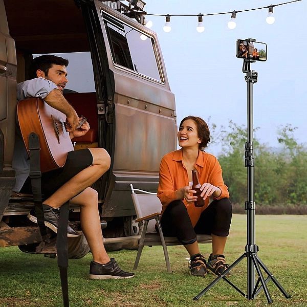 Selfie stick Ugreen LP680 ze stojakiem i pilotem Bluetooth 1.8m - czar