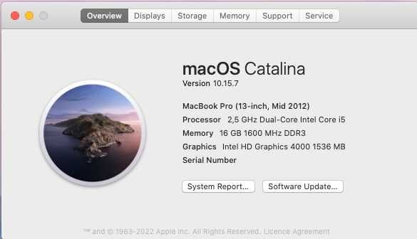 Macbook Pro 13" 2012 i5 16GB/750SSD