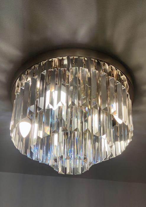 Lampa kryształowa złota