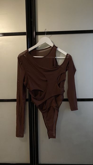 Шоколадний боді в сітку m-l