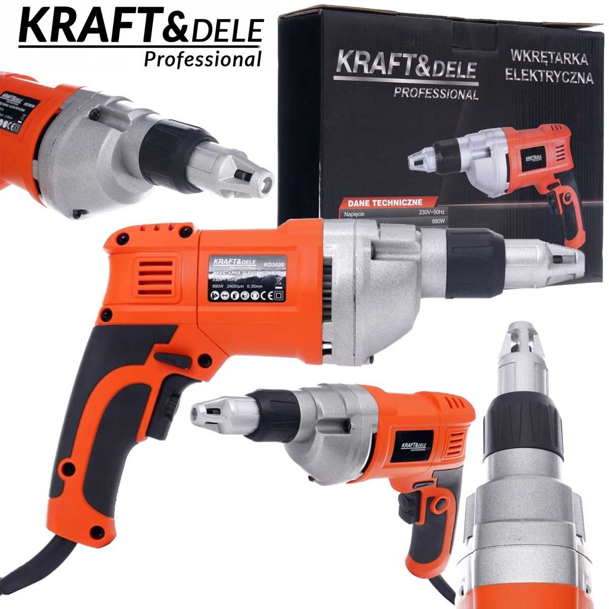 KRAFT&DELE Wkrętarka Sieciowa 880w 230v Elektryczna 6mm