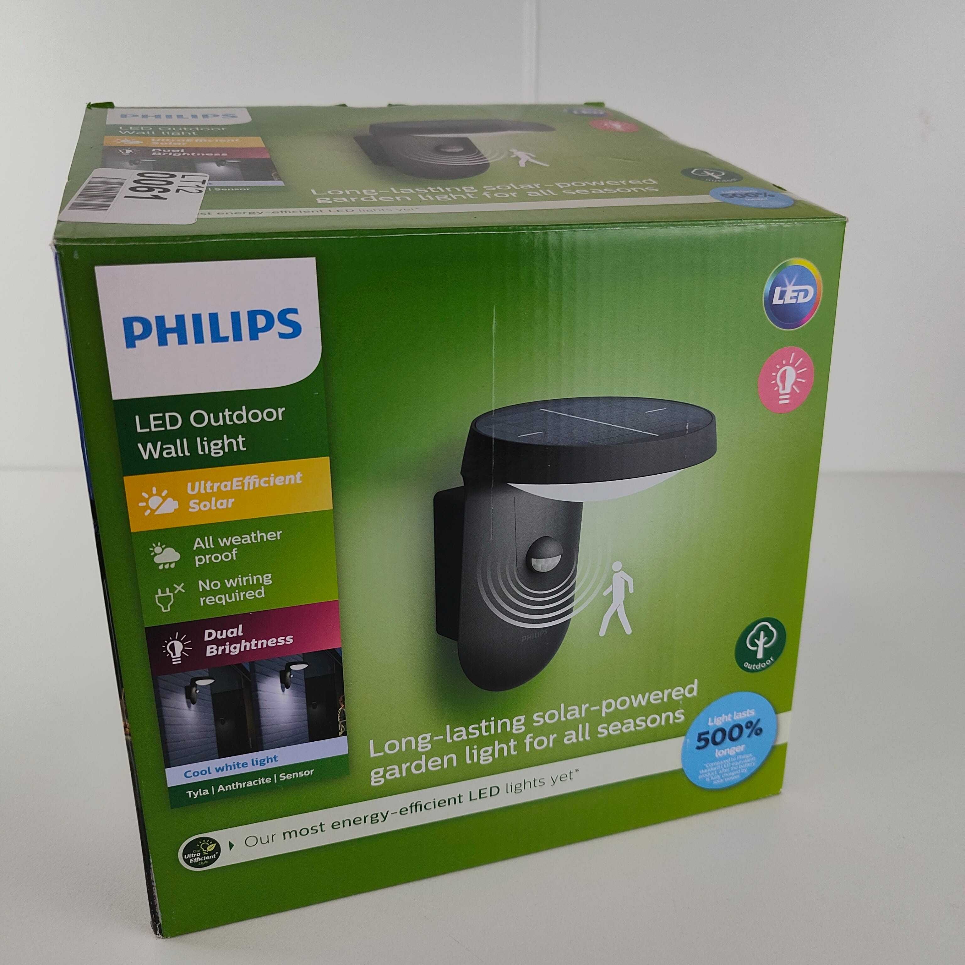 Luz Exterior c/sensor de Movimento e Solar Philips 4000K