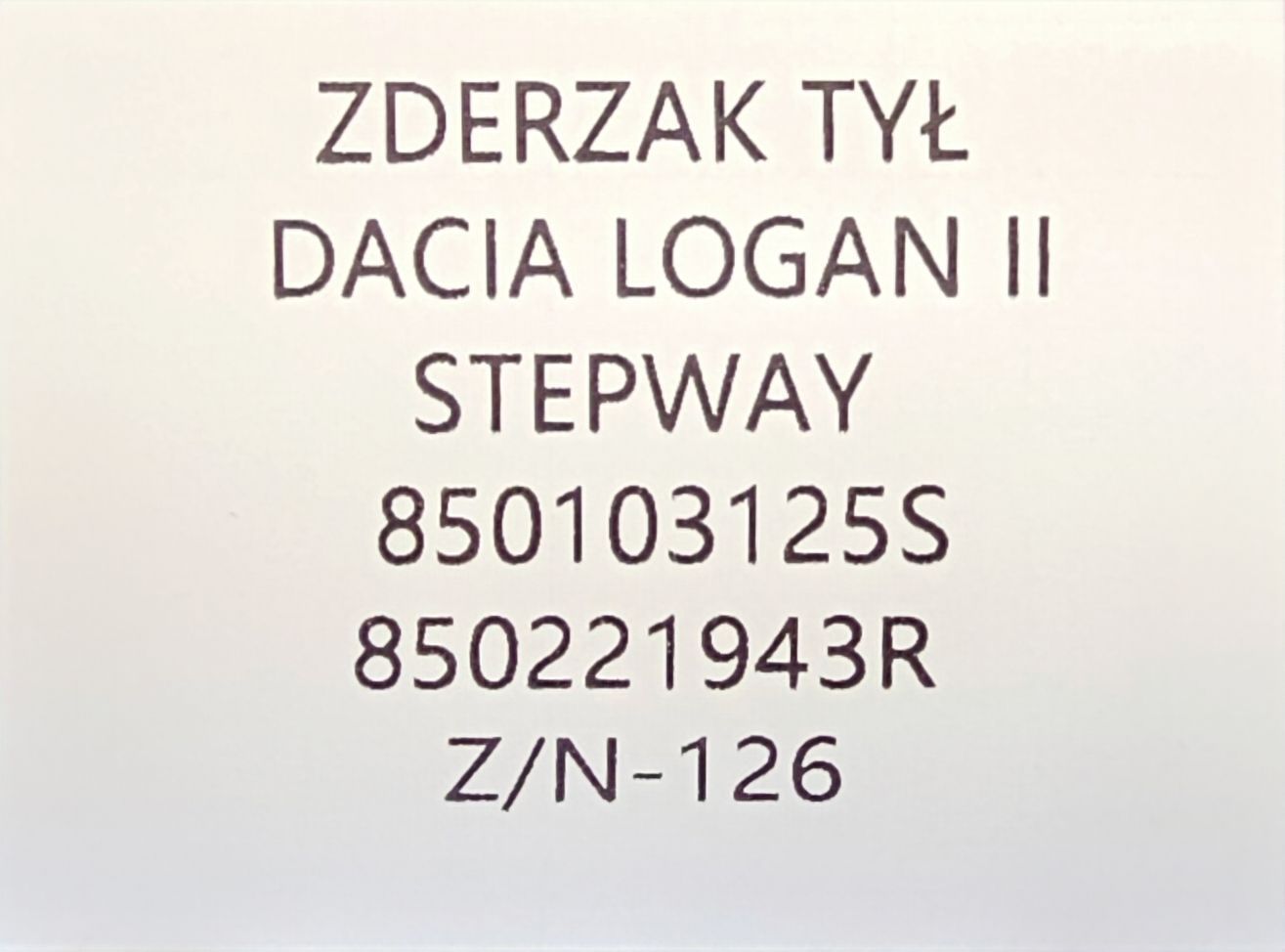 NOWY ORYGINALNY ZDERZAK TYŁ DACIA LOGAN MCV II STEPWAY KOMBI 2017-2020