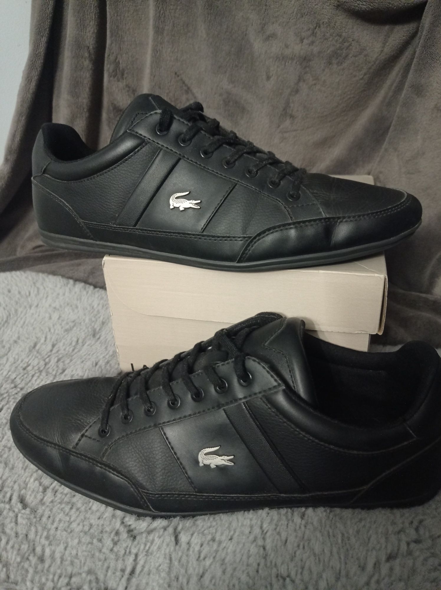 Buty Lacoste Chaymon rozmiar 45 czarne j nowe skóra skórzane męskie 30