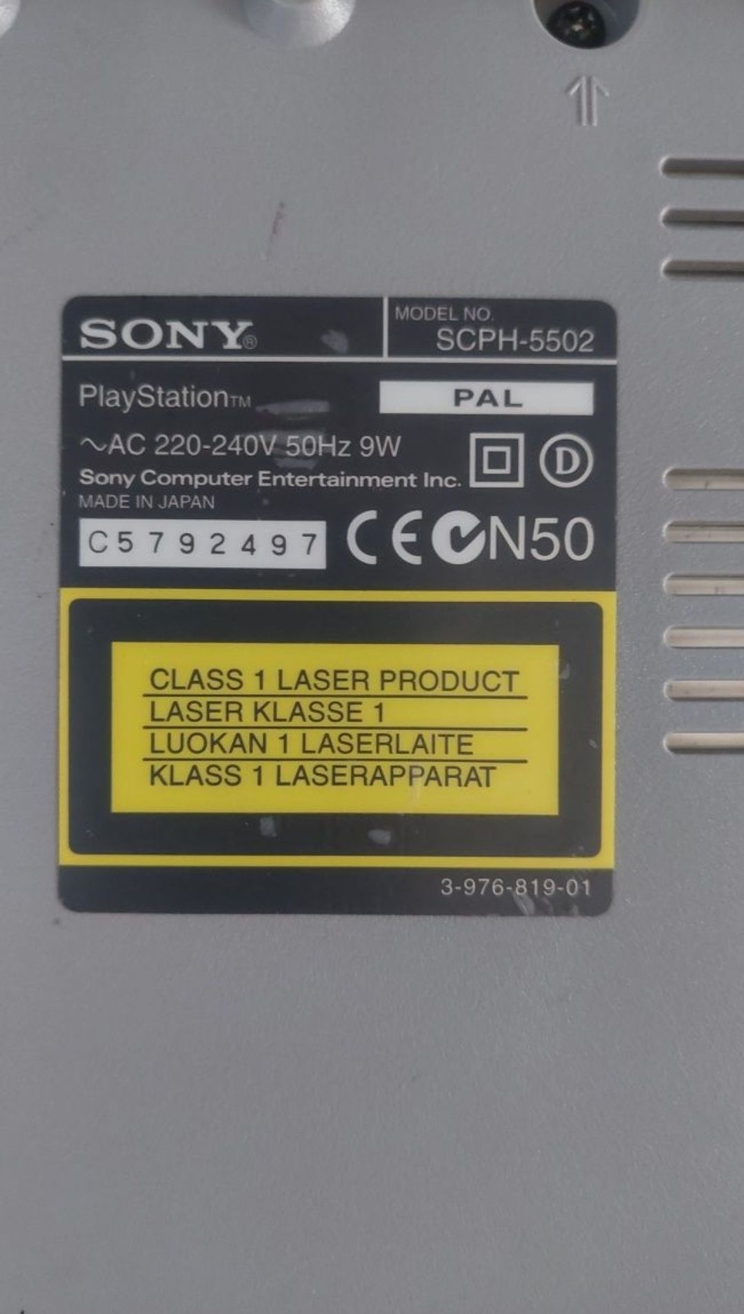 Playstation 1 konsola Sony SCPH-5502 + pad+ przewody