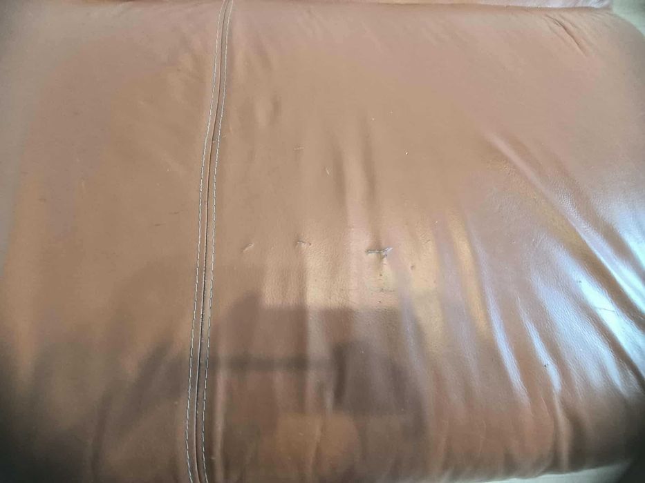 Kanapa skórzana brązowa