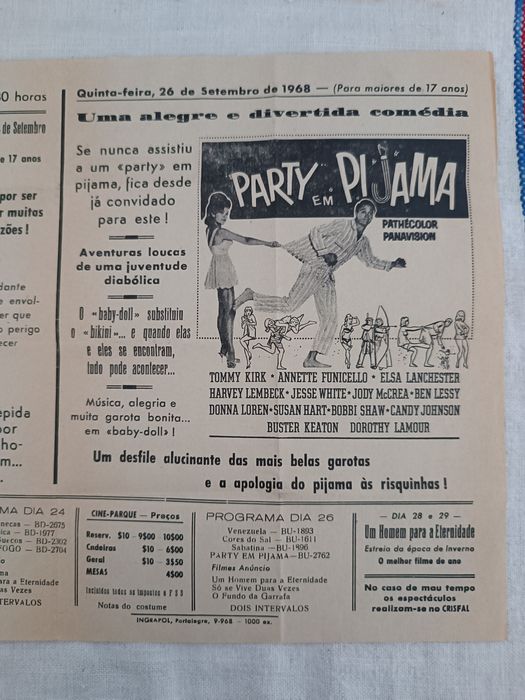 Cartaz do Cine-Parque de Portalegre