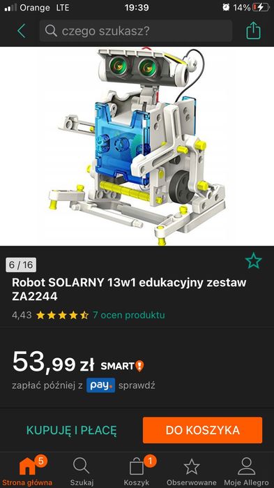 Zabawka solarna dla dziecka