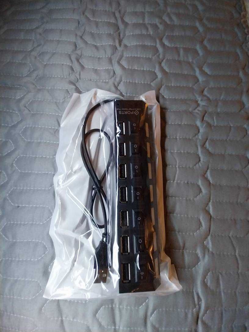 NOVO - HUB / Splitter / Adaptador USB 2.0 com 7 portas c/ interruptor