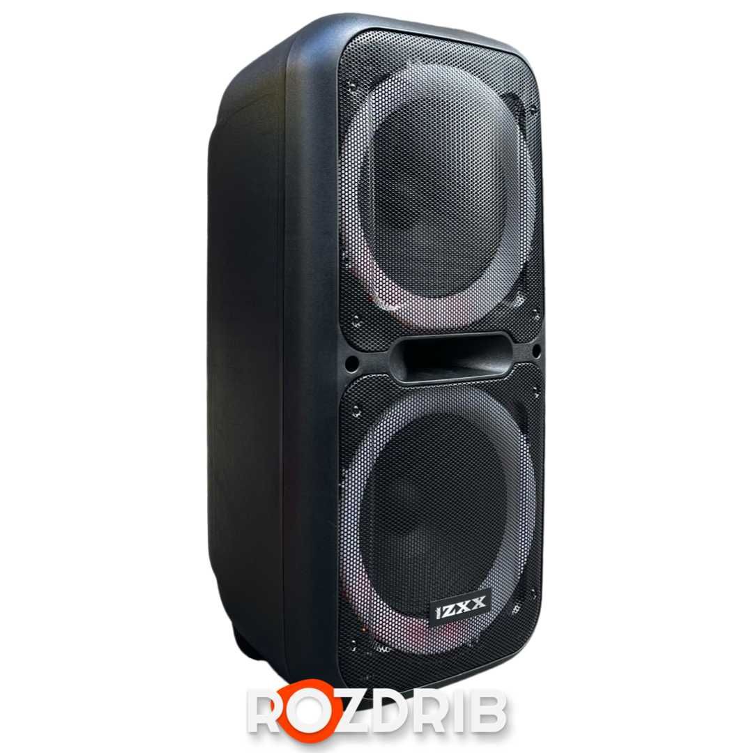 ZXX-7575 блютуз колонка 2500Вт с микрофонами LED-подсветкой, акустика.
