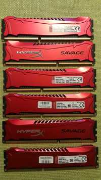 6 X Kingston Hyper-X Savage DDR3 4GB 1600Mhz