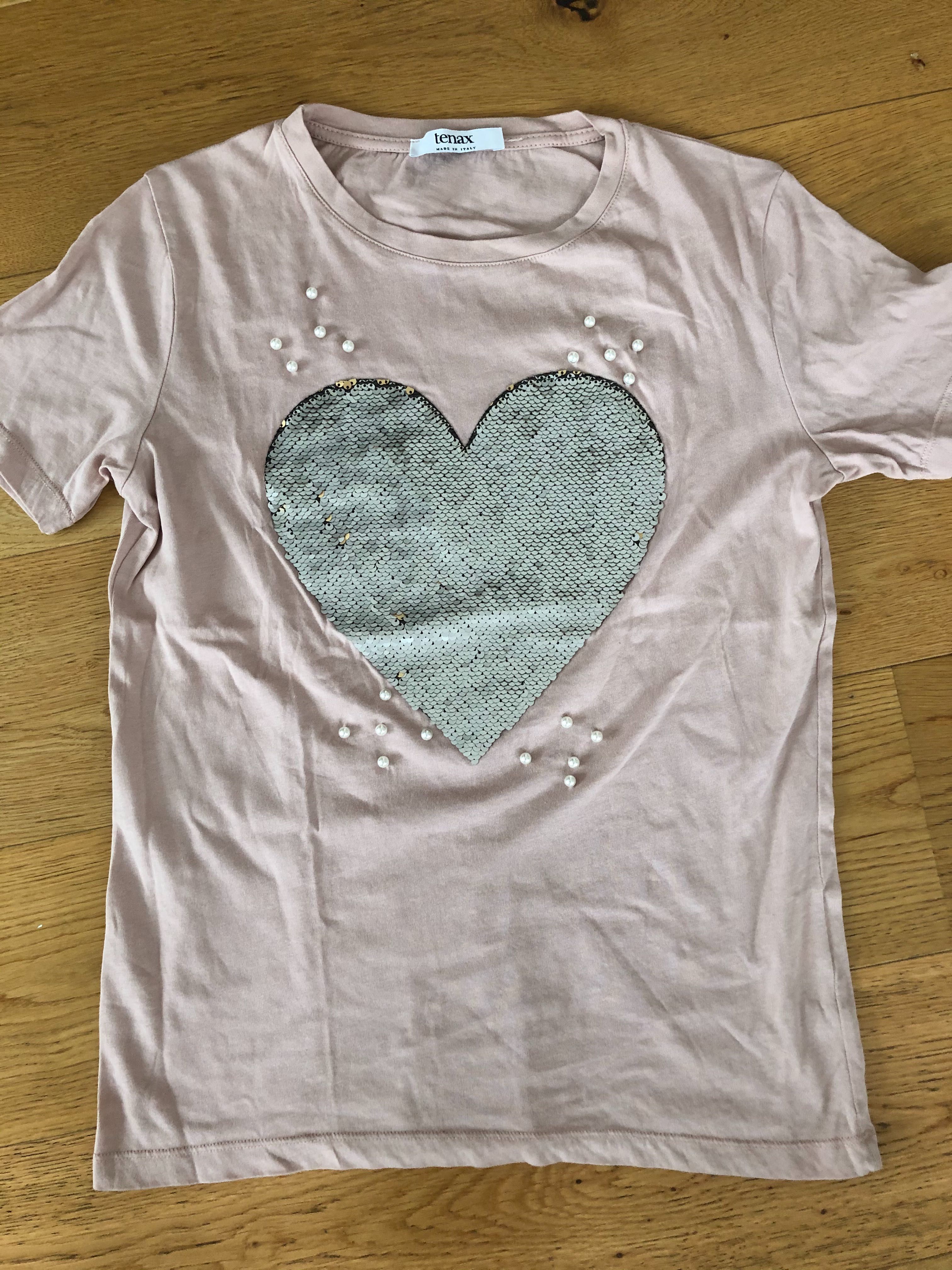 TENAX włoski t-shirt damski różowy cekiny rozm S/M