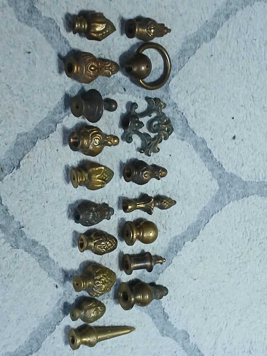 Stare szpiczyki zakonczenia do lamp zyrandoli braz mosiadz