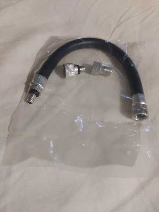 Złączka giętka do pompki rowerowej hulajnogi do wentyl Presta Schrader