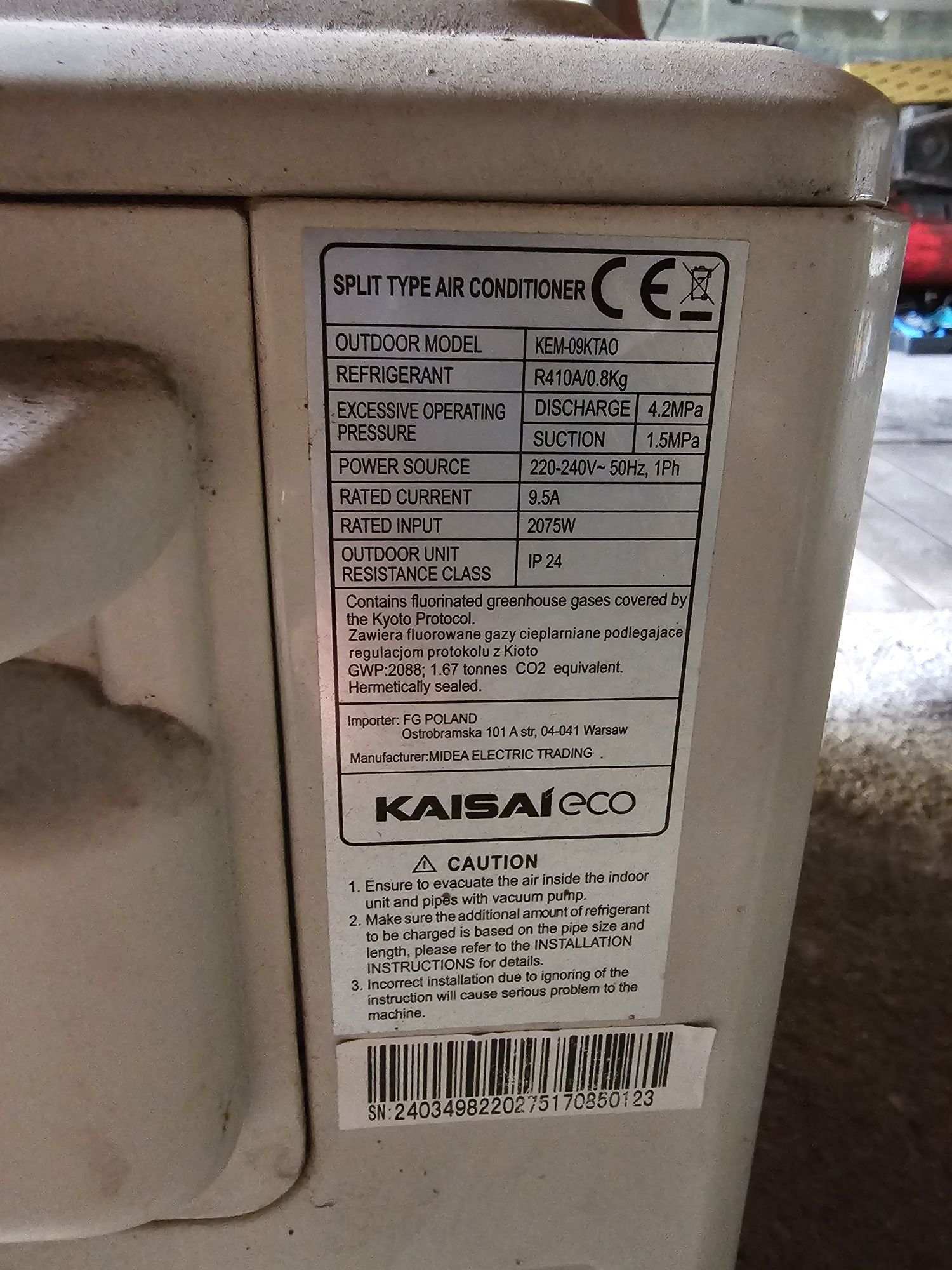Klimatyzator KAISAI ECO - Kompletna
