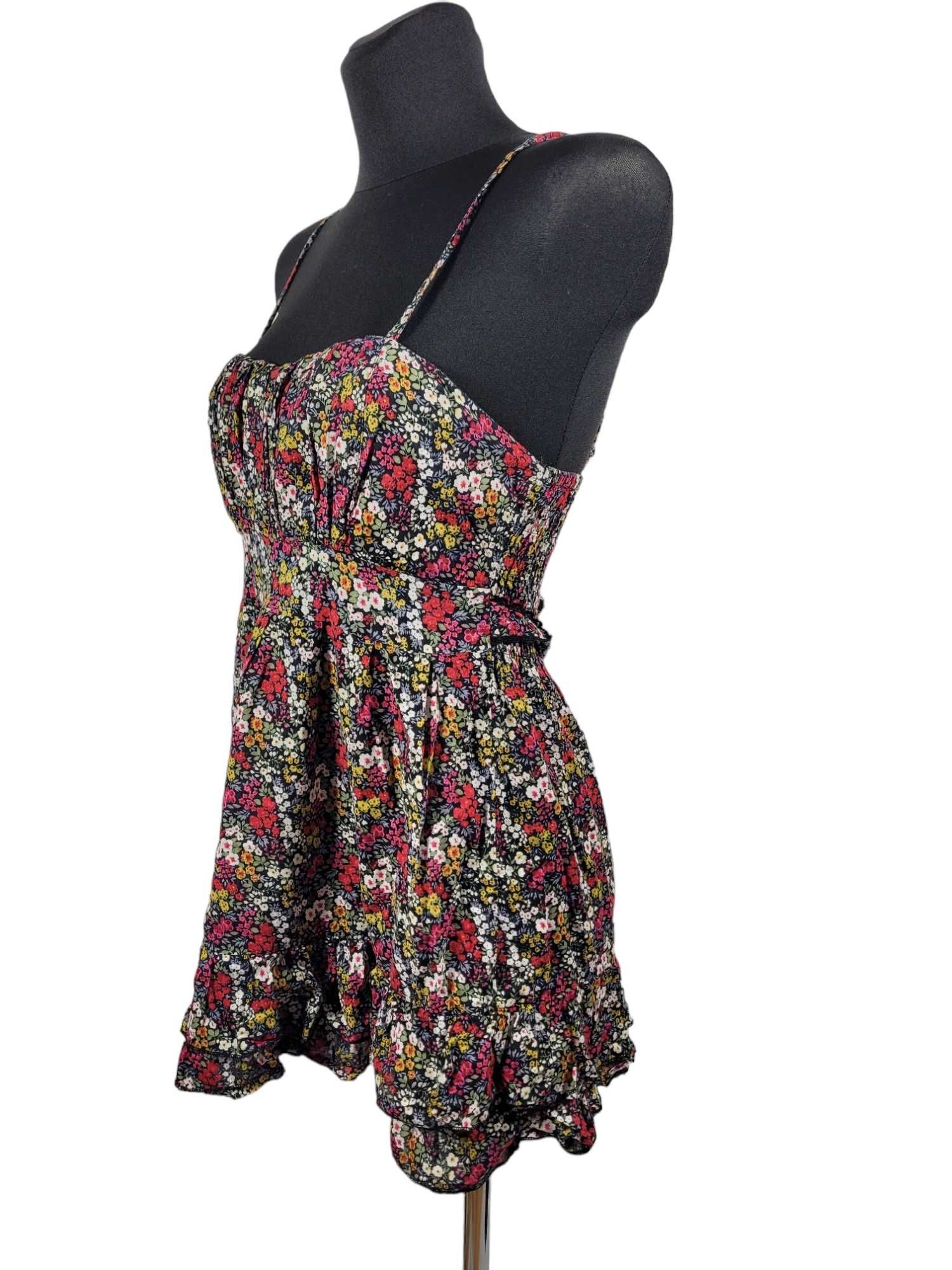 Tunika krótka mini sukienka Quiz 36,S wzór w kwiatki