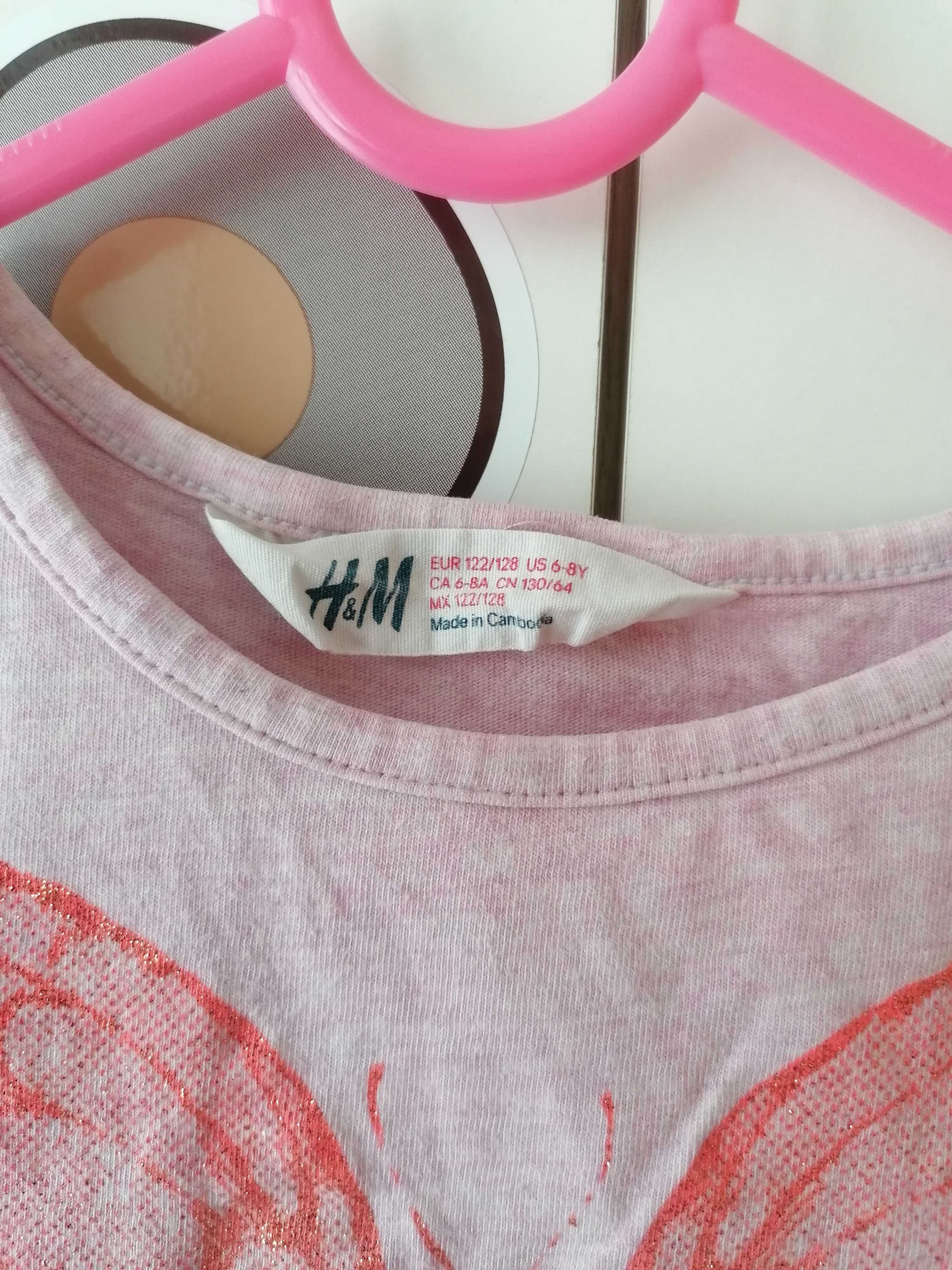 Bluzka z motylem H&M rozmiar 122-128