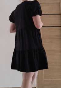 Sukienka Sinsay czarna luźna baby Doll 38 M lekka bawełniana